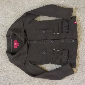EDC By Esprit Dark Olive Green Utility High Neck Jersey Sweatshirt Jacket